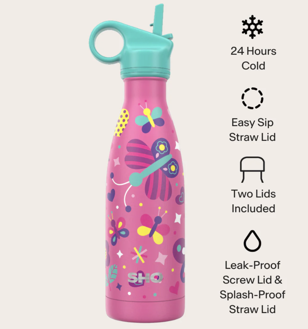 Sticlă termos din oțel inoxidabil, 375ml – Dansul Fluturilor