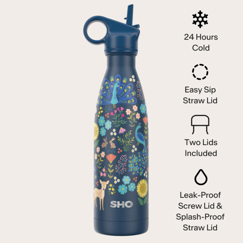 Sticlă termos din oțel inoxidabil, 500ml, cu 2 capace – Woodland