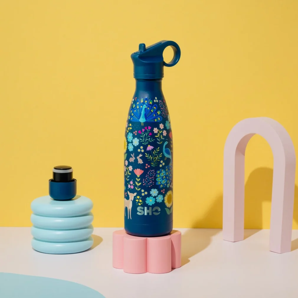 Sticlă termos din oțel inoxidabil, 500ml, cu 2 capace – Woodland