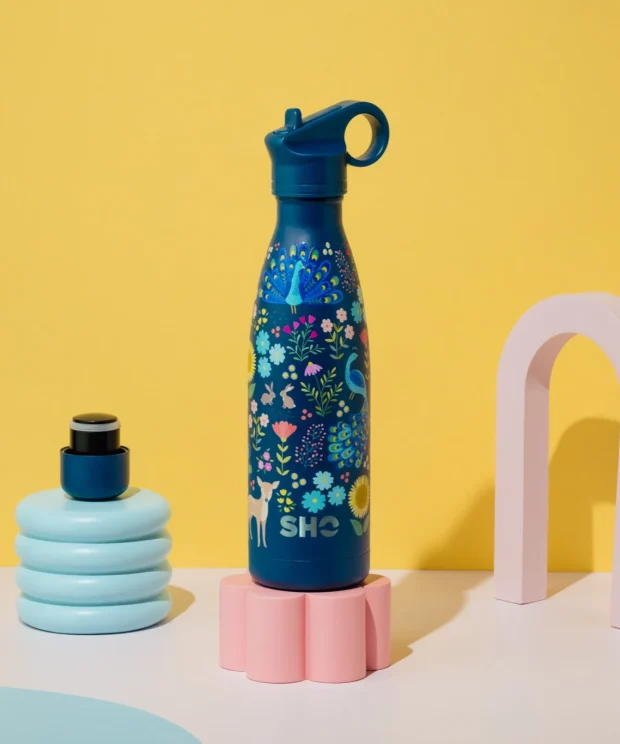 Sticlă termos din oțel inoxidabil, 500ml, cu 2 capace – Woodland
