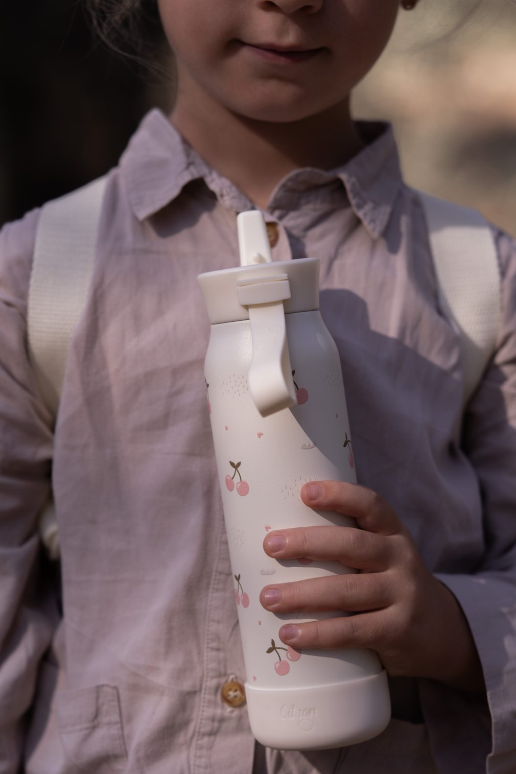 Sticlă termică pentru fetițe din oțel inoxidabil 500ml - Cherry