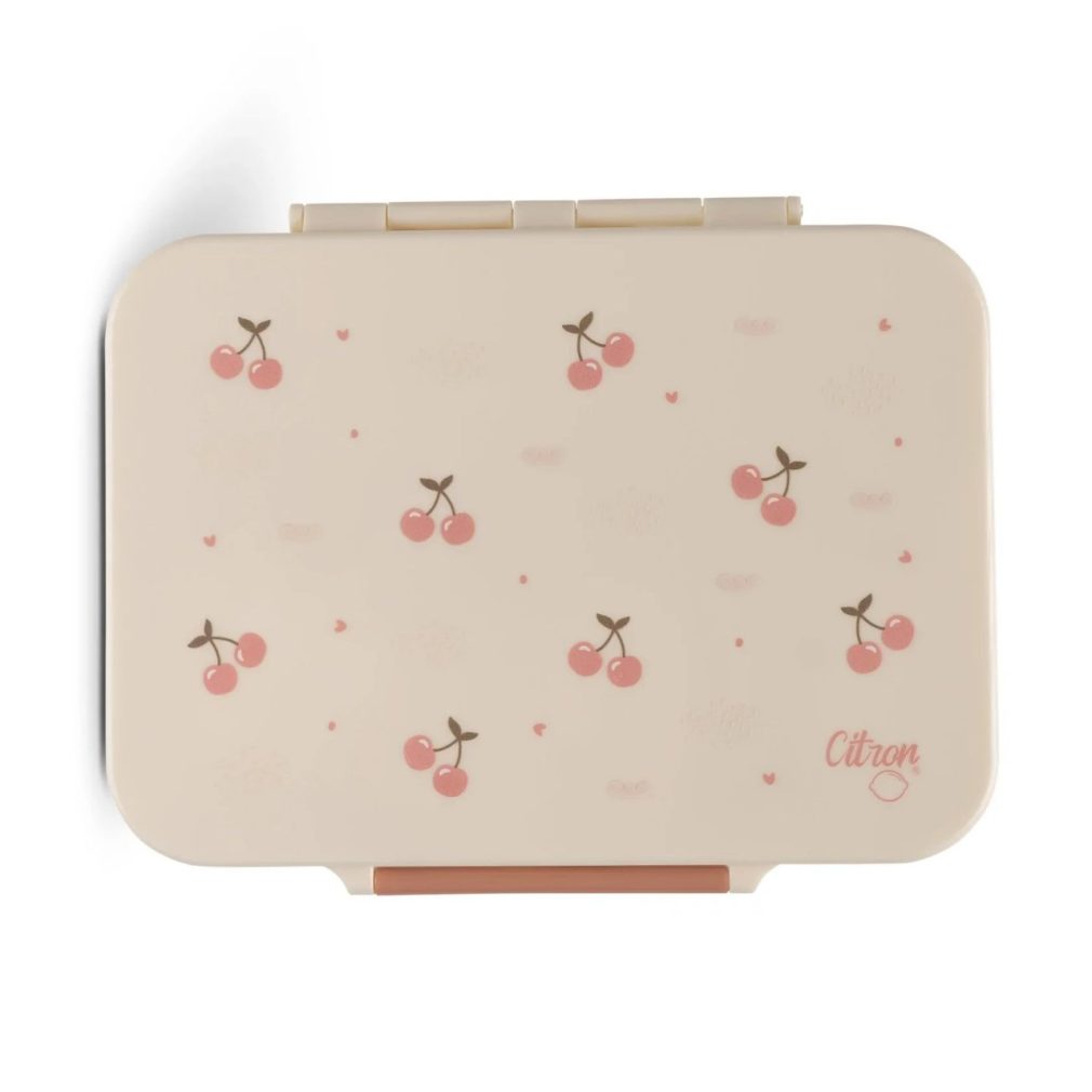 Caserolă prânz din Tritan cu 4 compartimente, design Cherry