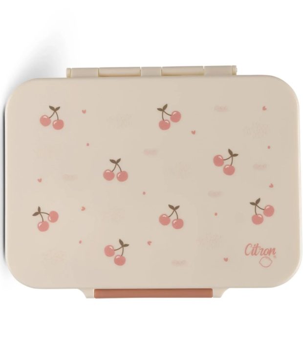 Caserolă prânz din Tritan cu 4 compartimente, design Cherry