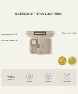 Caserolă prânz din Tritan cu 4 compartimente, design Cherry