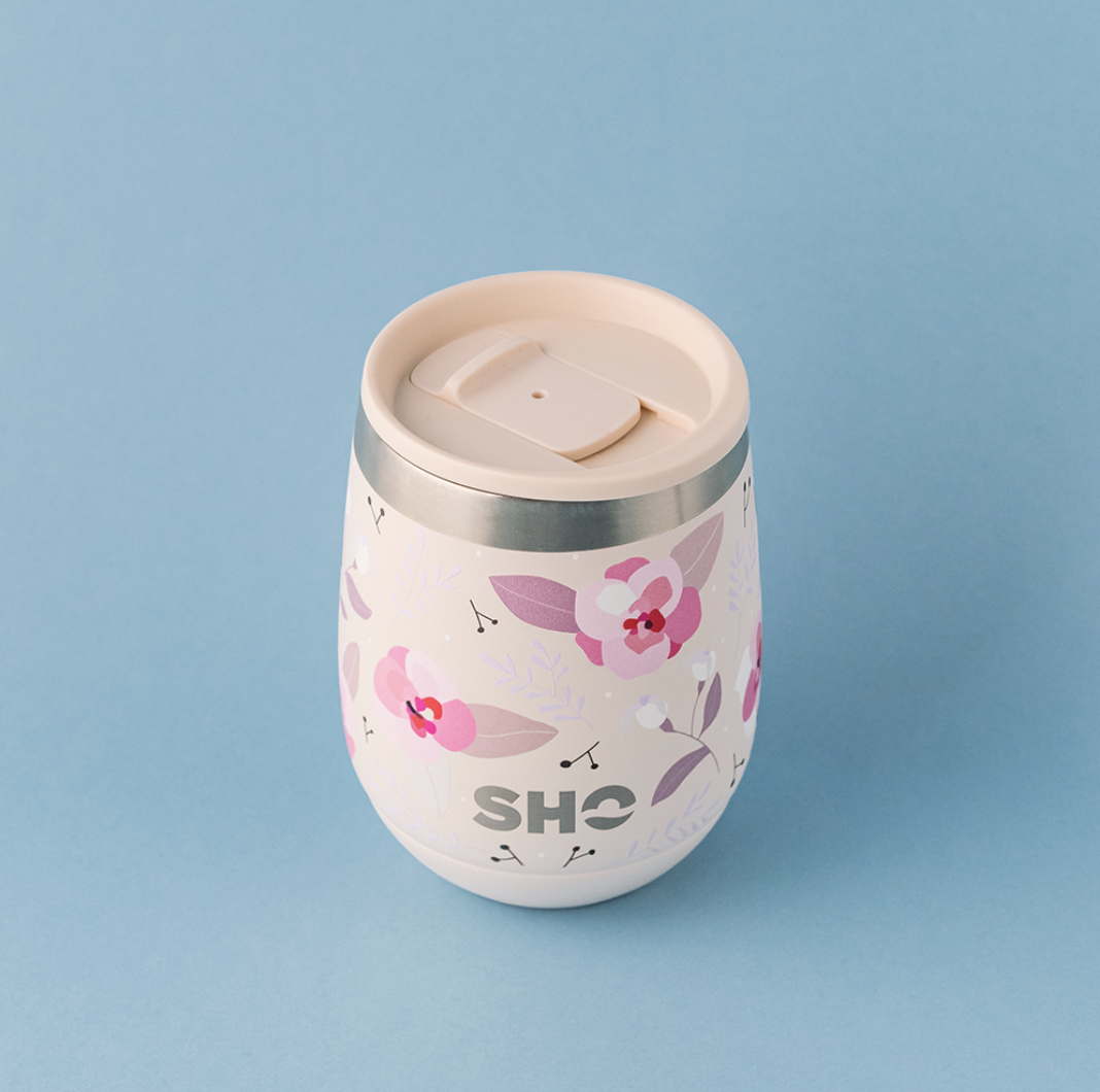 Cană din oțel inoxidabil cu capac, 360ml - Summer Romance