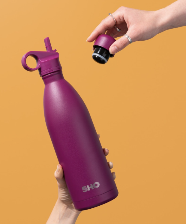 Termos cu mâner, din inox, capacitate 1L, cu două capace - Verry Berry