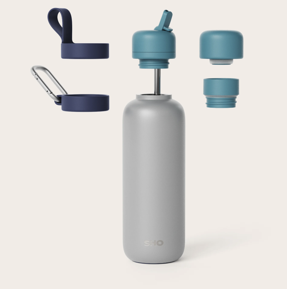 Sticlă pentru apă sau ceai, 500ml - Gri-Albastru