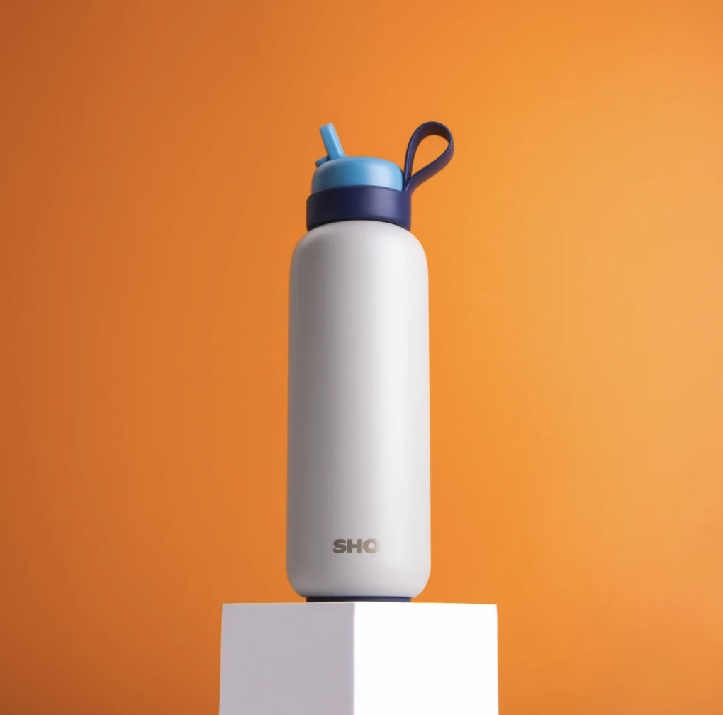 Sticlă pentru apă sau ceai, 500ml - Gri-Albastru