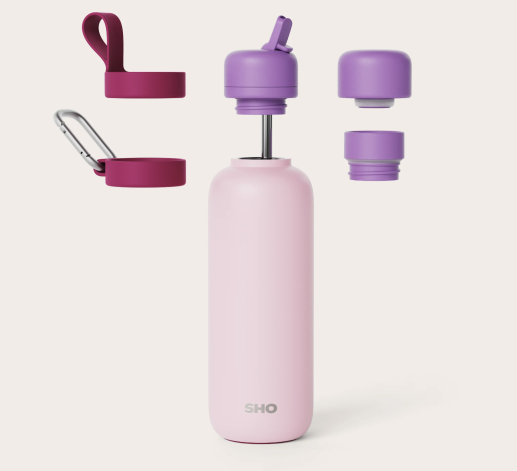 Sticlă pentru apă sau ceai, 500ml - Roz-Mov
