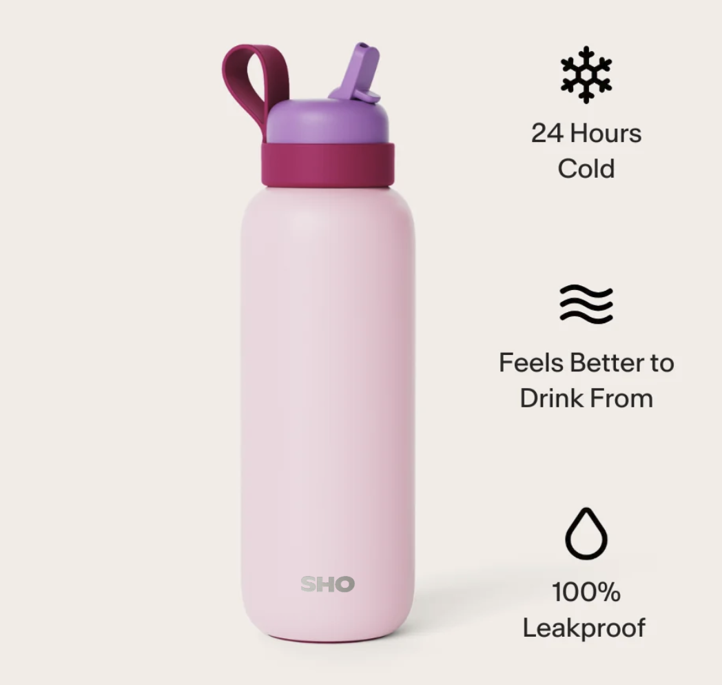 Sticlă pentru apă sau ceai, 500ml - Roz-Mov