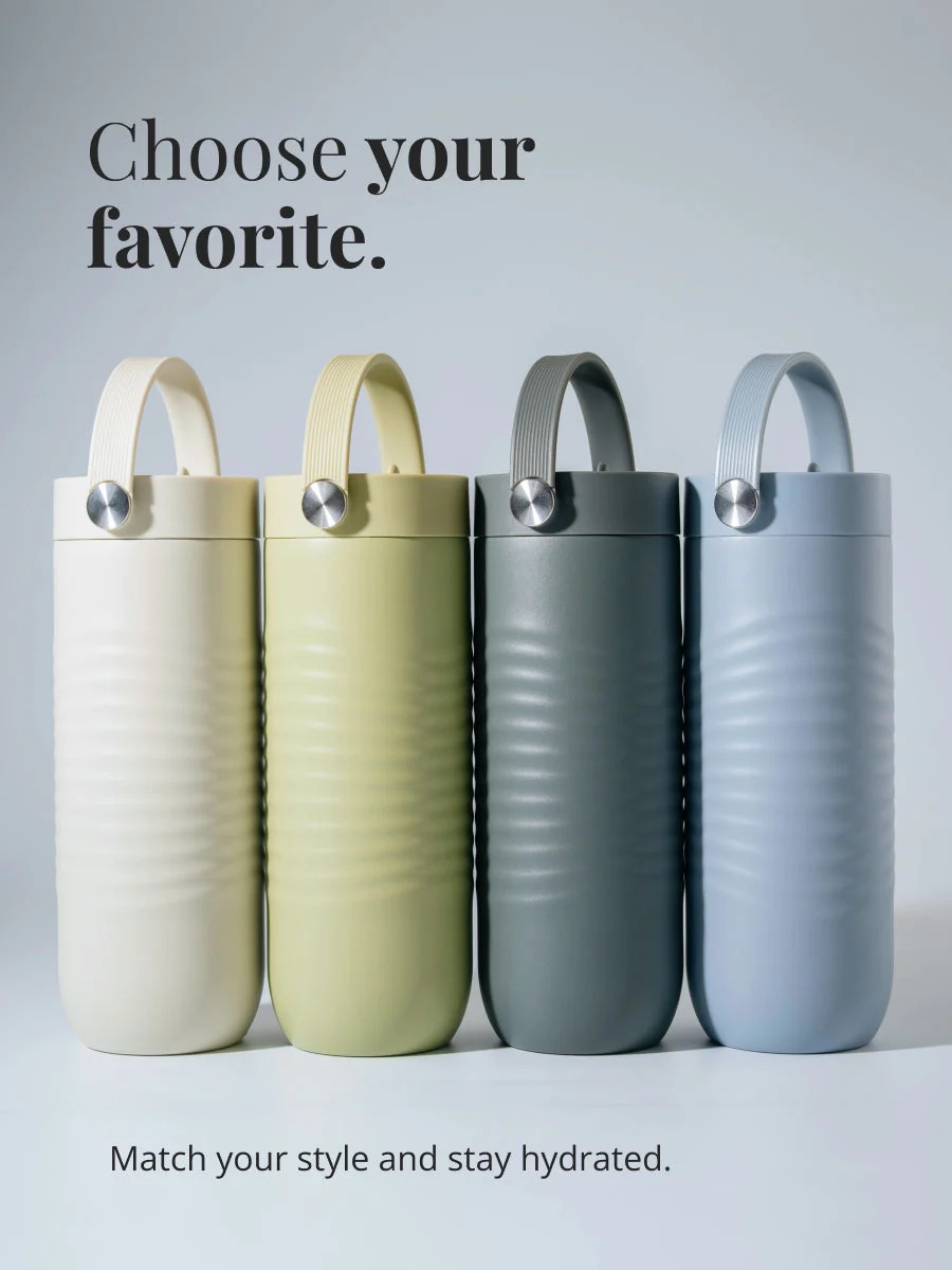 Cană termică SipEasy 1L, cu pai integrat, Matcha, cu design minimalist