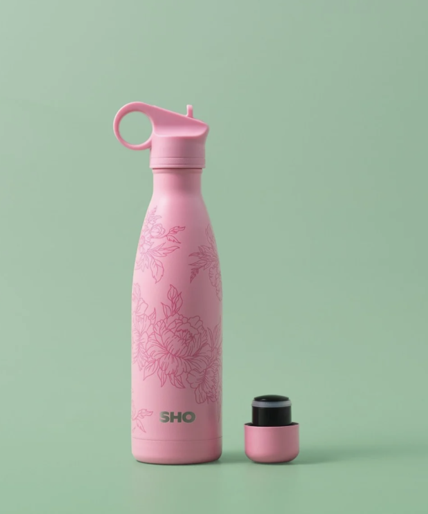 Sticlă termos din oțel inoxidabil, 500ml, cu 2 capace – Pink